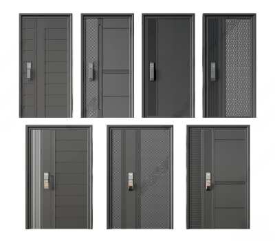 现代单开门3D模型下载